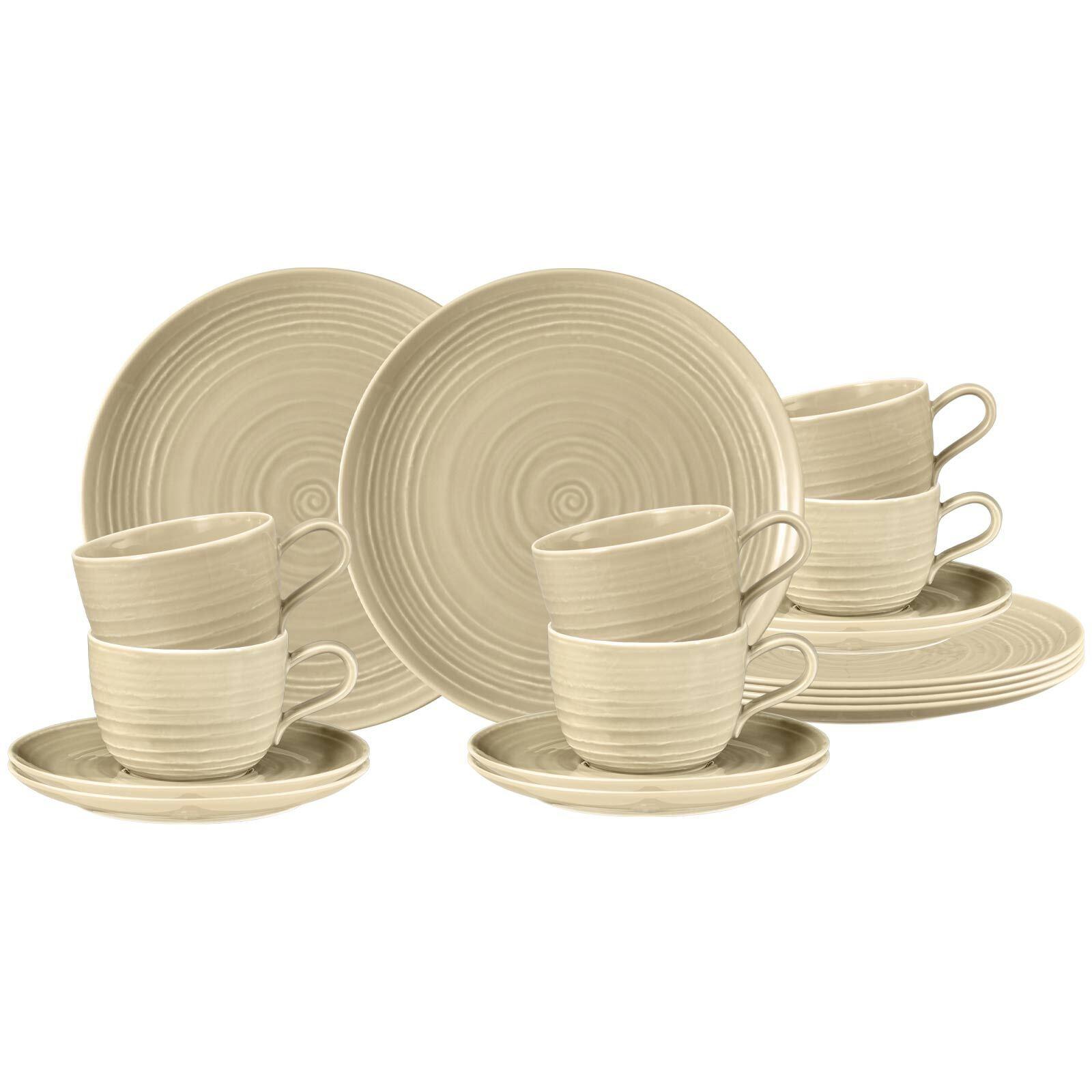 KAFFEESERVICE Terra Sandbeige 18-tlg. - Beige, Keramik (2/2/2cm) - Seltmann Weiden