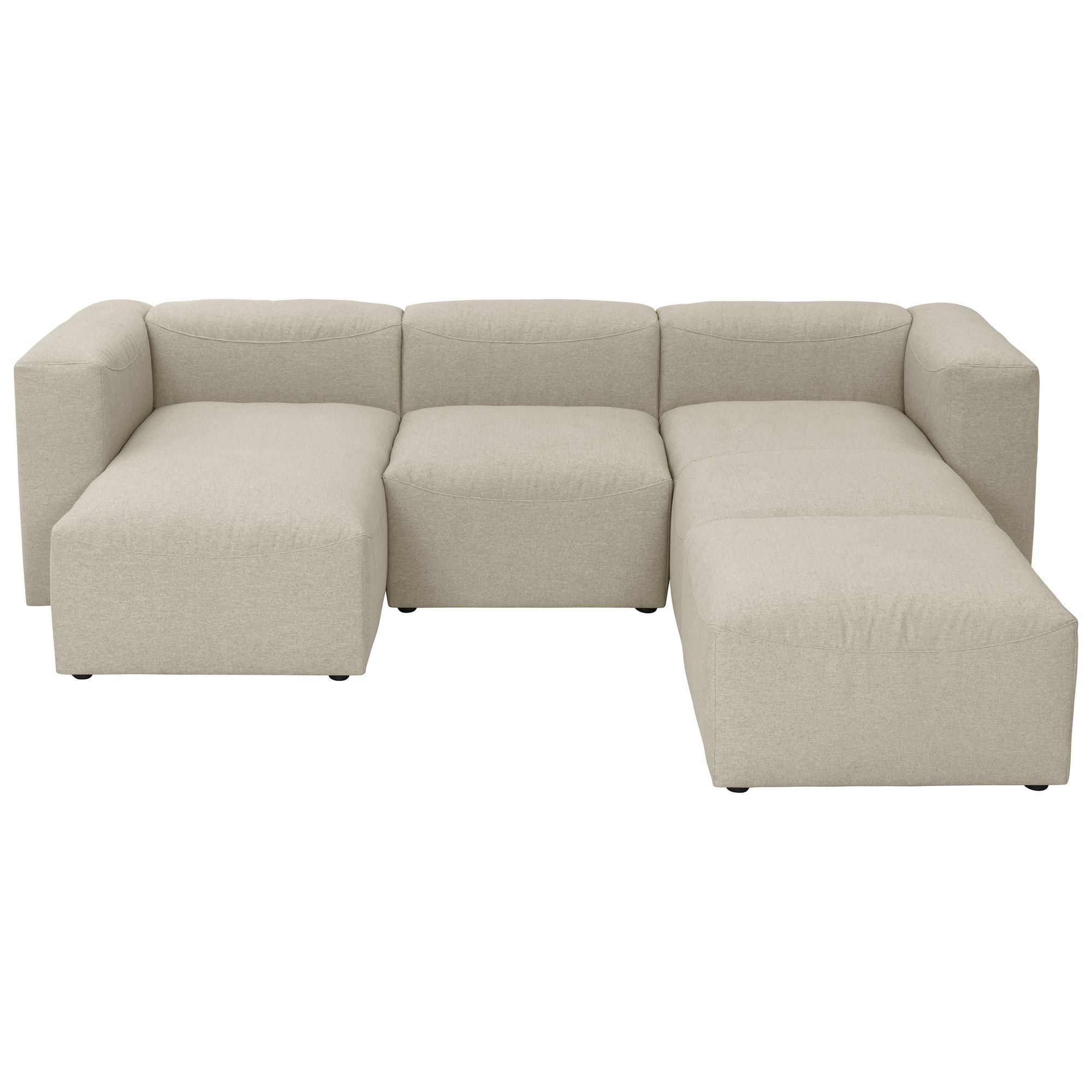 WOHNLANDSCHAFT 2 Kattrina Flachgewebe creme - Creme, Kunststoff (275/73/235cm) - 58aufmkessel
