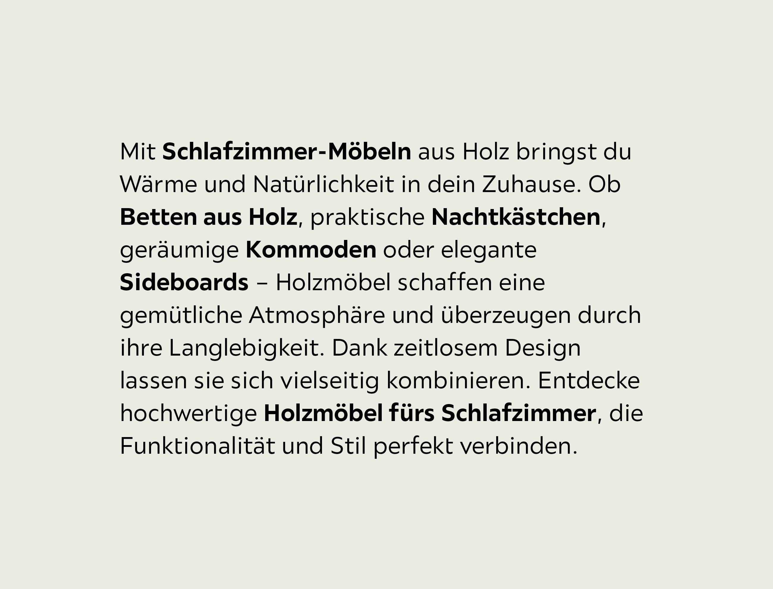 Einleitungstext über Holzmöbel im Schlafzimmer, mobile