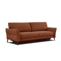 SOFA FIGARI 3-Sitzer mit Schlaffunktion, dunkelorange - Dunkelorange/Braun, Holz/Textil (232/90/107cm) - Wozimo