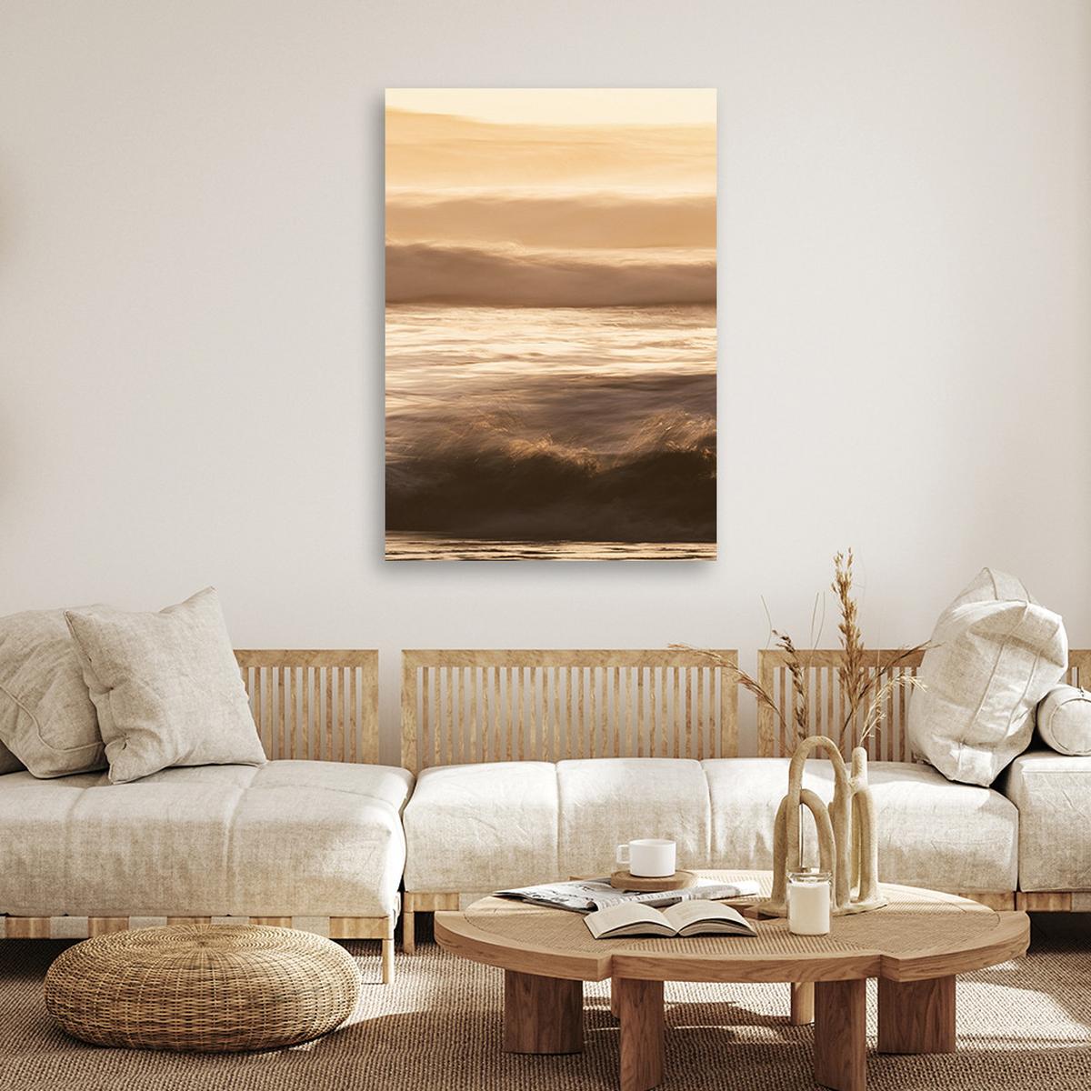 WANDBILD gras dünen meer - Beige, Textil (40/60cm) - Feeby