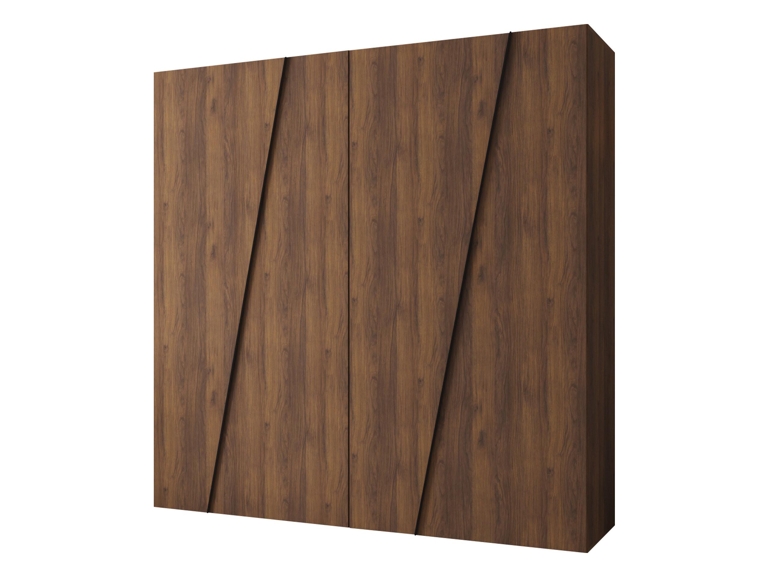 DREHTÜRENSCHRANK Zen 200 cm - Nussbaumfarben/Schwarz, Holzwerkstoff/Kunststoff (200/202/50cm) - MIRJAN24