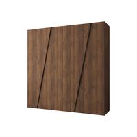 DREHTÜRENSCHRANK Zen 200 cm - Nussbaumfarben/Schwarz, Holzwerkstoff/Kunststoff (200/202/50cm) - MIRJAN24