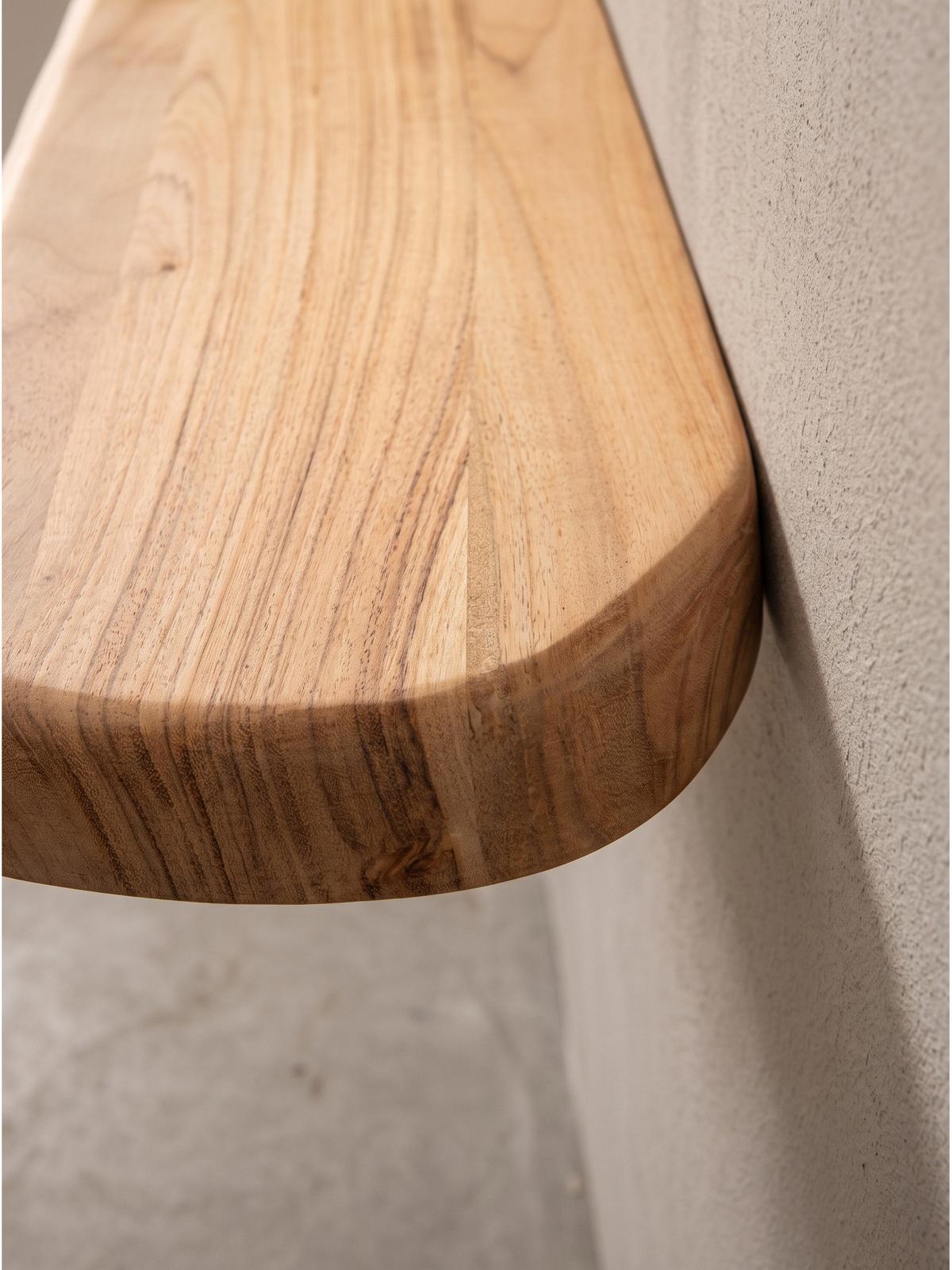WANDREGAL ARANDA, Akazie Massivholz, handgefertigt, 120 x 20 x 3 cm - Akaziefarben, Holz (120/3/20cm) - KADIMA DESIGN