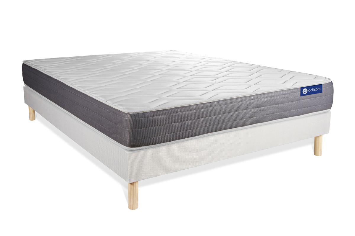 BETT Actimemo dream Memory-Schaum 160 x 190 cm h2 - Kit Bettgestell Weiß - Beige/Weiß, Karton/Holz (160/190cm) - ACTISOM