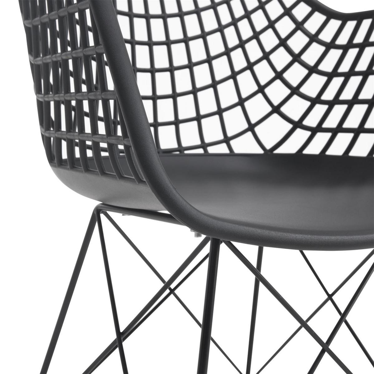 GARTENSTÜHLE ALICANTE 4er-Set schwarz - Schwarz, Textil (59/87/54cm) - IDIMEX