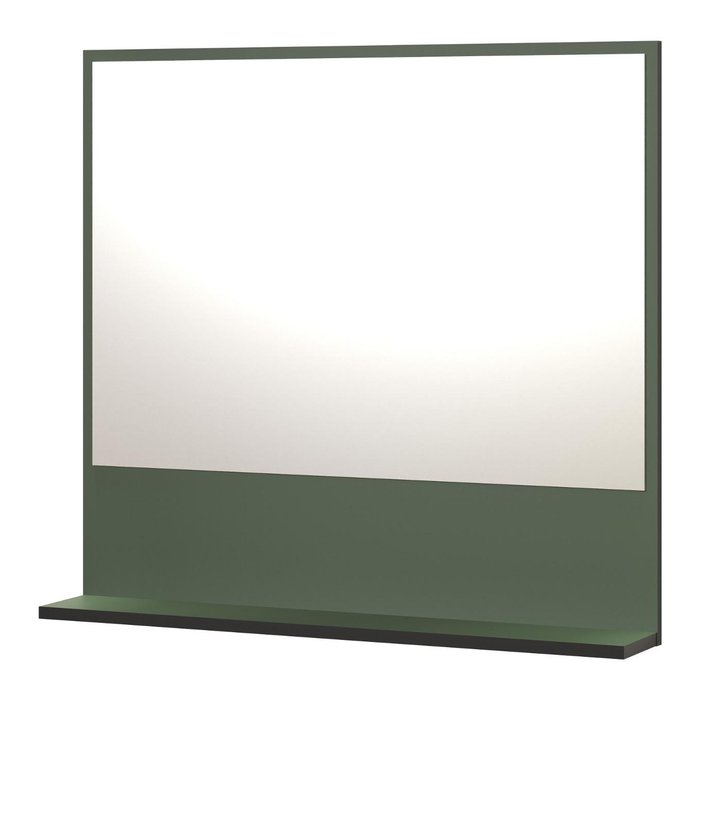 BADSPIEGEL grün 80 cm, Badezimmer Spiegel mit Ablage - Grün, Glas/Holzwerkstoff (80/74/14cm) - Top.Furn