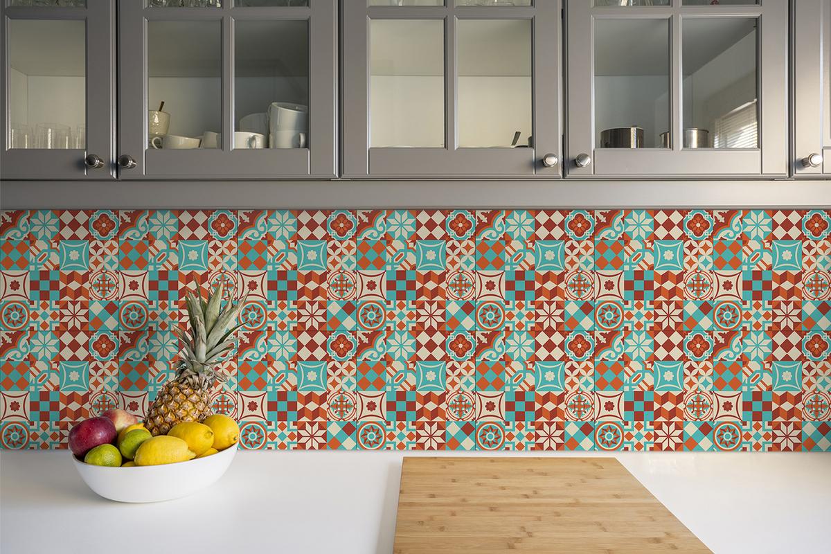FLIESENAUFKLEBER 9 Stück 30x30 cm selbstklebend Traditionelles Mosaik - Multicolor, Textil (30/1.6/30cm) - TULUP