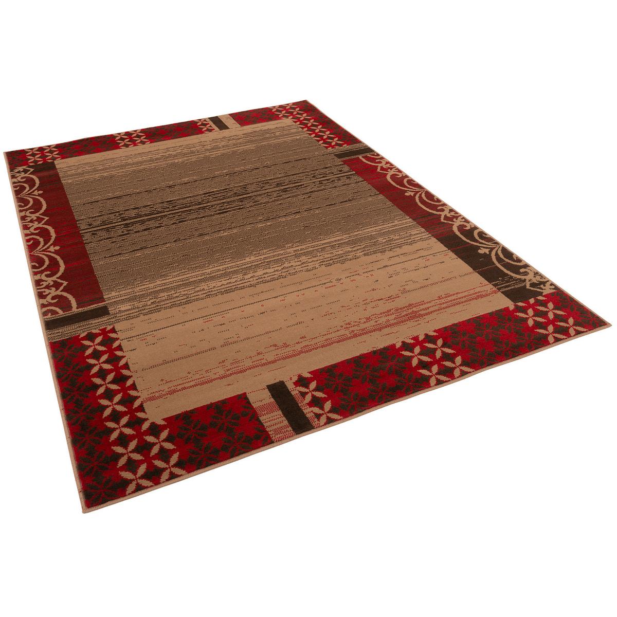 DESIGNER TEPPICH SAMBA MODERN BORDÜRE - Rot, Textil (80/150cm) - Pergamon