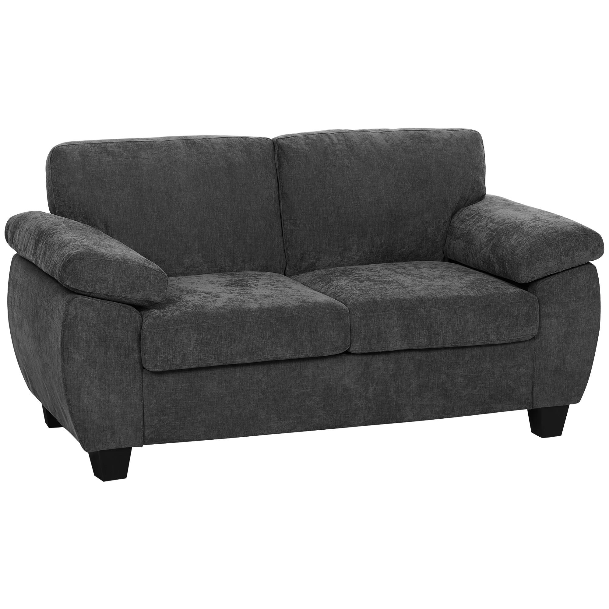 SOFA 2-Sitzer Chenille Dunkelgrau - Dunkelgrau, Holzwerkstoff/Kunststoff (77/81/156cm) - HOMCOM