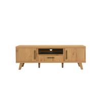 LOWBOARD BASSANO, MDF, in Eichenoptik, mit Ablagen, 150 x 40 x 51,8 cm - Hellbraun/Braun, Eichenholz/Holzwerkstoff (150/51.8/40cm) - KADIMA DESIGN