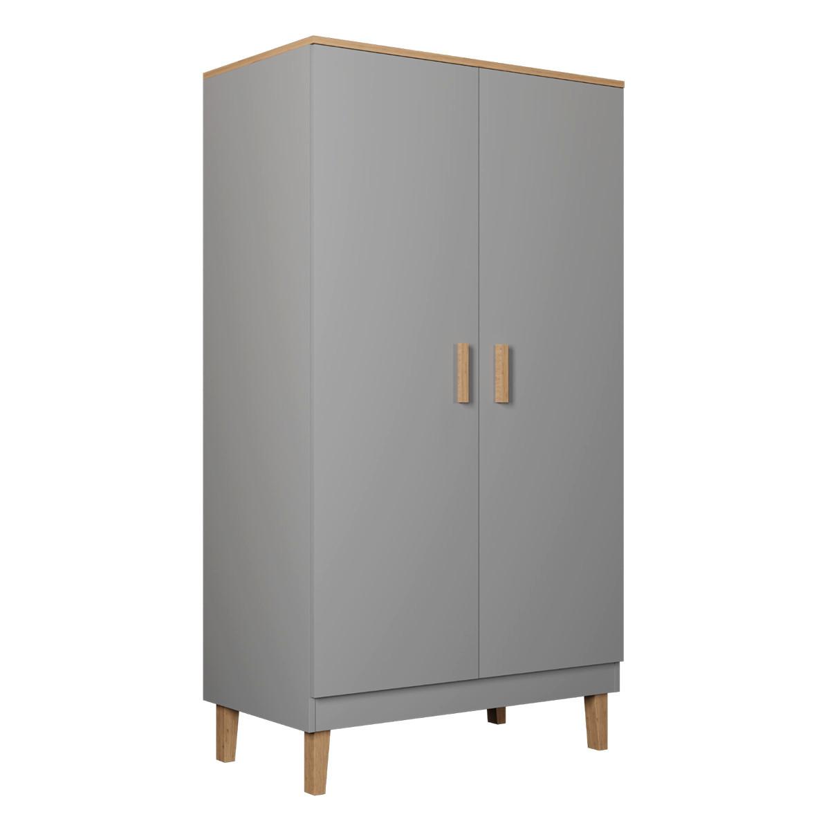 SCHRANK 2 Türen Denver Grau - Grau, Holzwerkstoff (100/184/55cm) - Petits-meubles