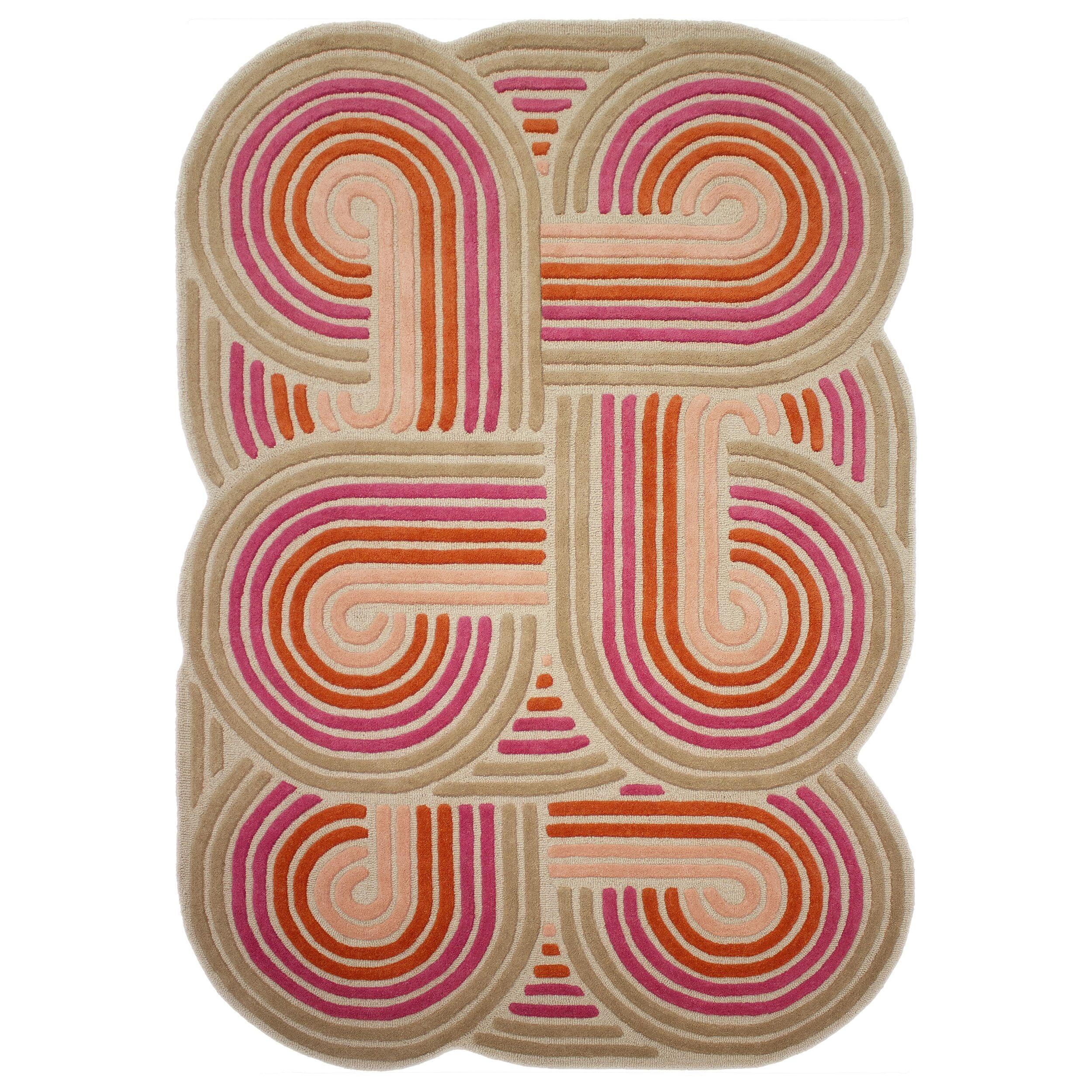 TEPPICH aus Wolle SOAR in Rosa, abstrakt, 140 x 200 cm - Rosa, Textil (200/140cm) - KADIMA DESIGN