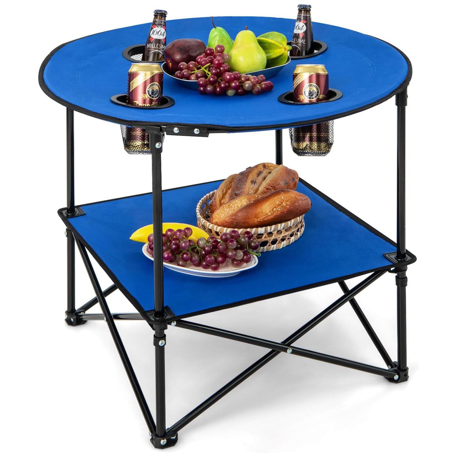 CAMPINGTISCH Blau - Blau, Textil (72/72/59cm) - COSTWAY