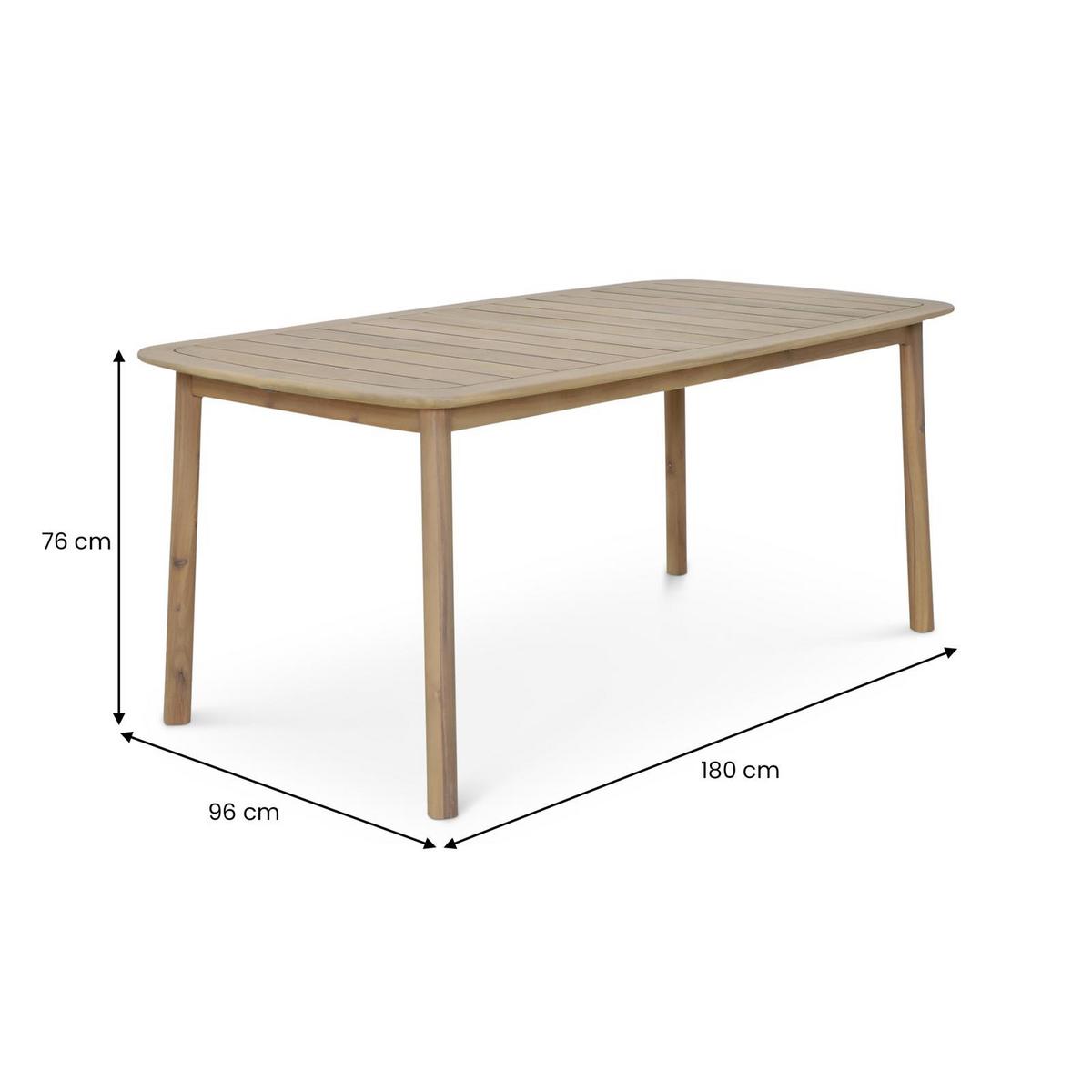 GARTENTISCH SURIN natur - Naturfarben, Holz (95/180/76cm) - IDIMEX