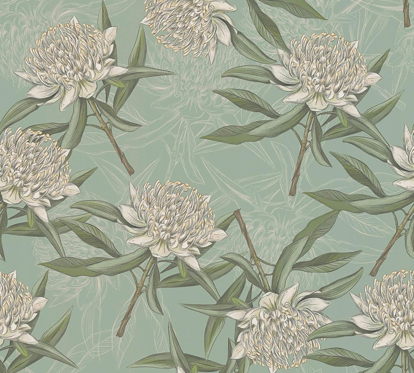 VLIESTAPETE Grün 53/1005 cm - Türkis, Textil (53/1cm) - KUNSTLOFT