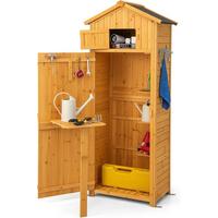GERATEHAUS wetterfest Holz - Apfelbaumfarben, Holz (75/181/50cm) - COSTWAY