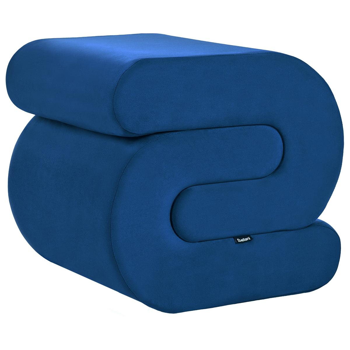 POUF Samtstoff Marineblau Arcadia - Hellblau, Textil (45/48/50cm) - Beliani