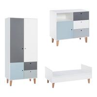 BABYZIMMER 3-teilig Concept blau - Blau, Holzwerkstoff (144.5/97/75cm) - Petits-meubles