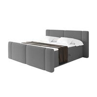 BOXBETT mit Matratze H4 - EVON Zanozek - 180x200 cm Grau - Taupe, Holzwerkstoff (180/200cm) - ALTDECOR