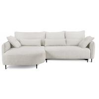 ECKSOFA Oblivio Cremeweiß Chenille - Creme/Schwarz, Textil/Metall (285/200cm) - Selsey