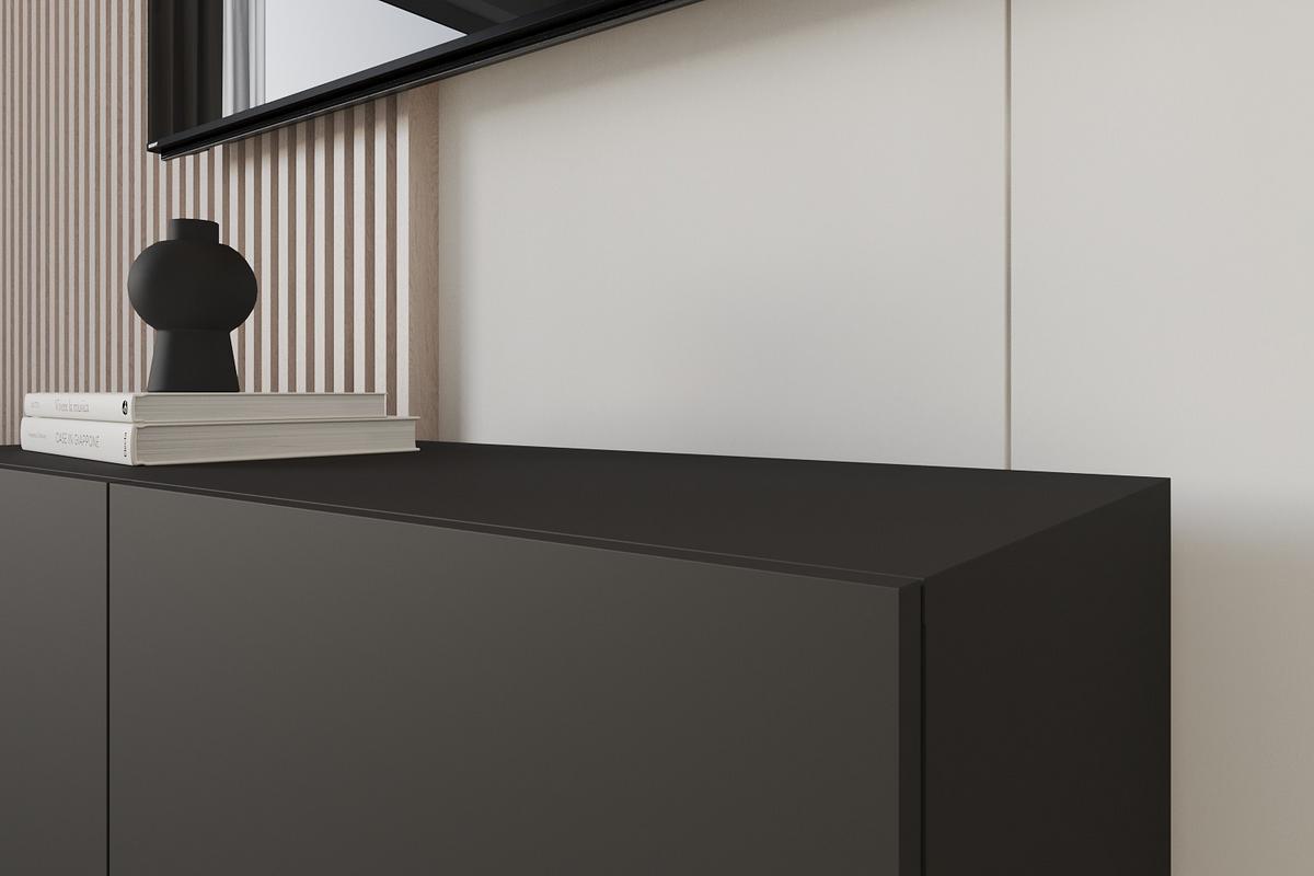 LOWBOARD ELIO-W 100x40x40 cm - Schwarz - Schwarz, Holzwerkstoff (100/40/40cm) - ALTDECOR