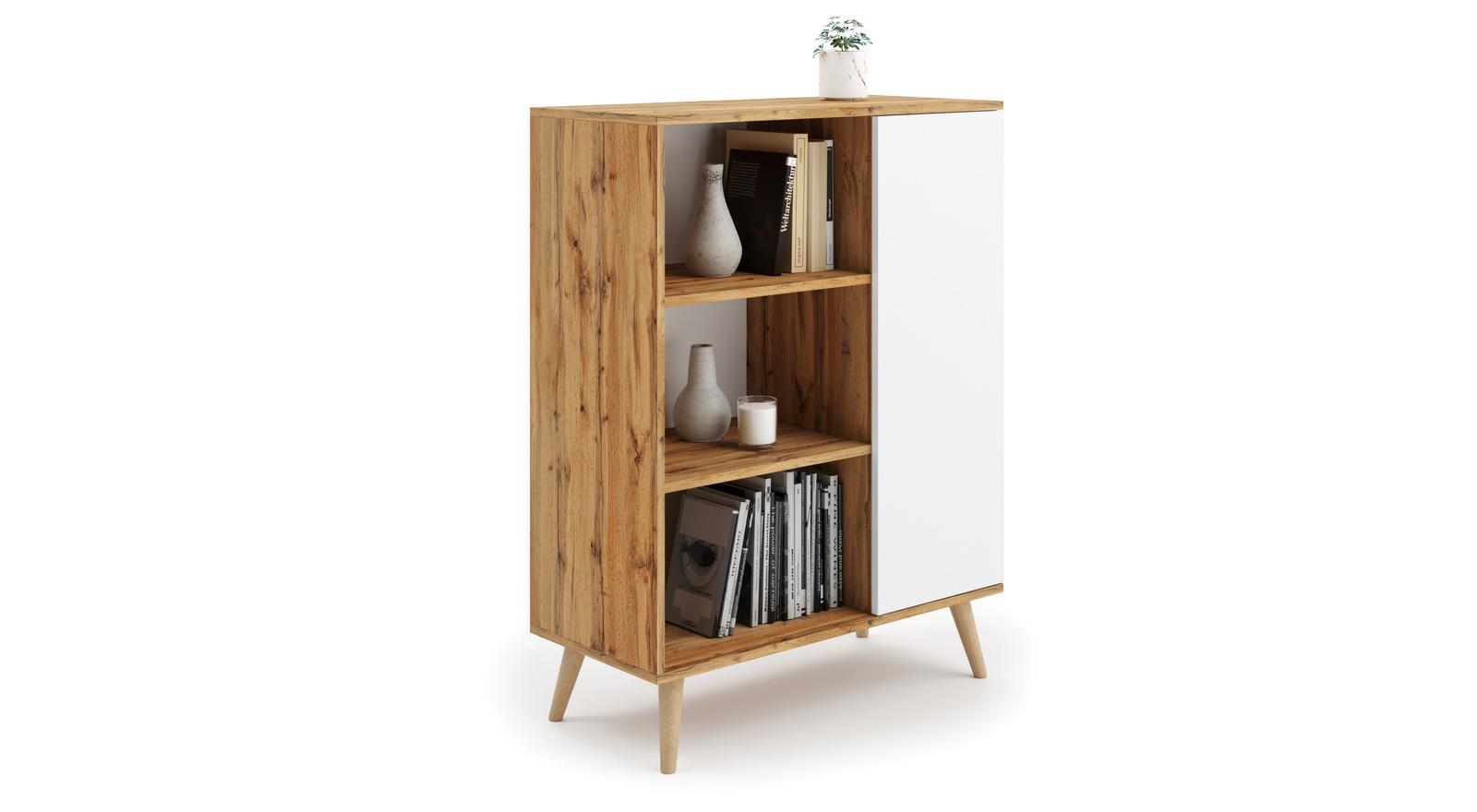 BÜCHERREGAL Fondi - Eiche Bianco, Holzwerkstoff (90/116/40cm) - RAUMHIRSCH FURNITURE