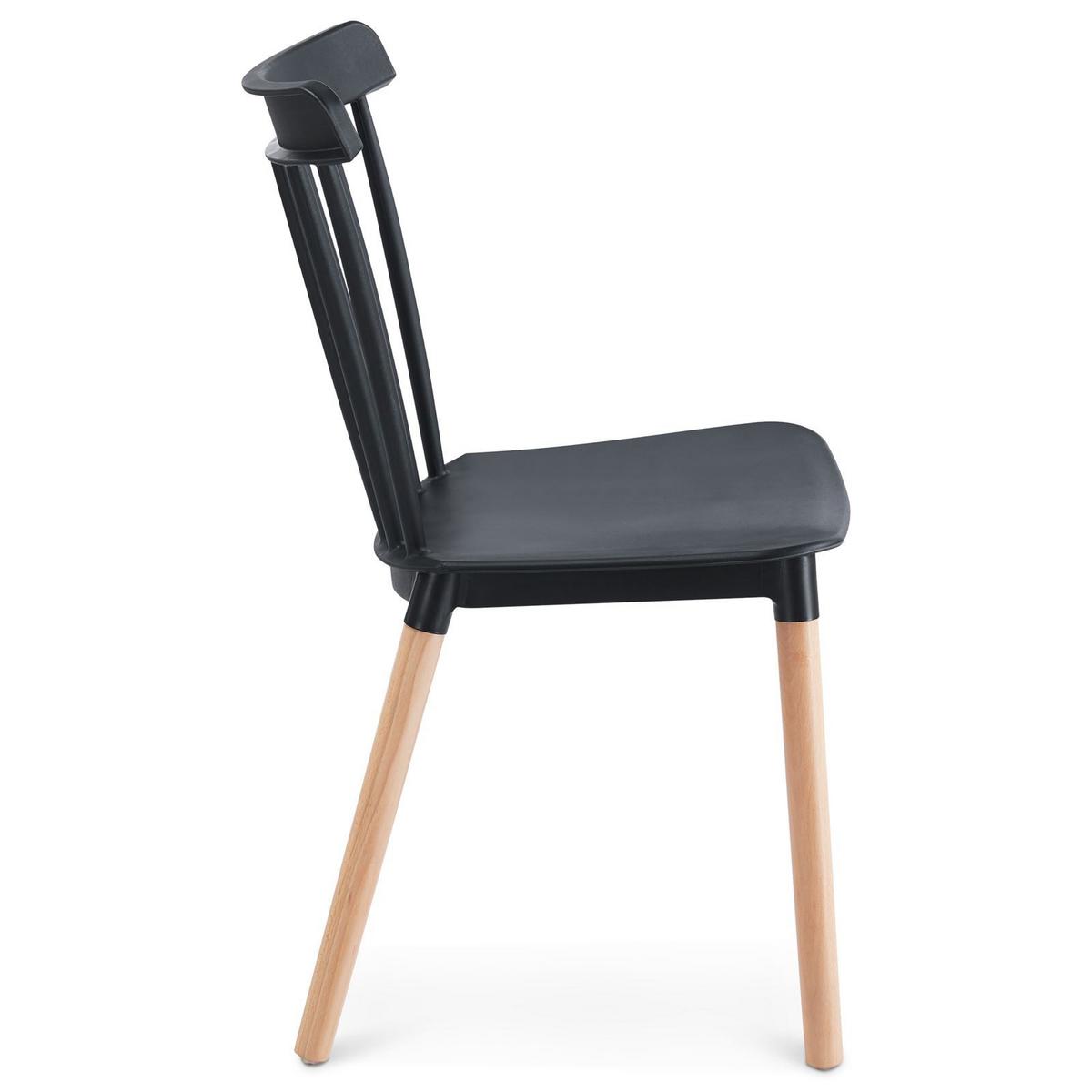 ESSZIMMERSTUHL RAVI 4er-Set schwarz - Schwarz, Kunststoff (43/81/40cm) - IDIMEX