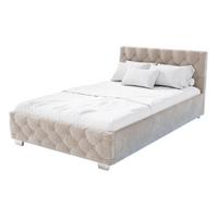POLSTERBETT Nizza Beige 120x200 cm mit Matratze - Beige, Holz (120/200cm) - Juskys