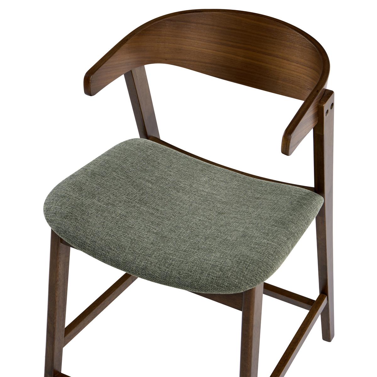 BARSTUHL 2er-Set Dunkelgrün/Braun Lilly - Braun/Grün, Holz (52/87/60cm) - Beliani