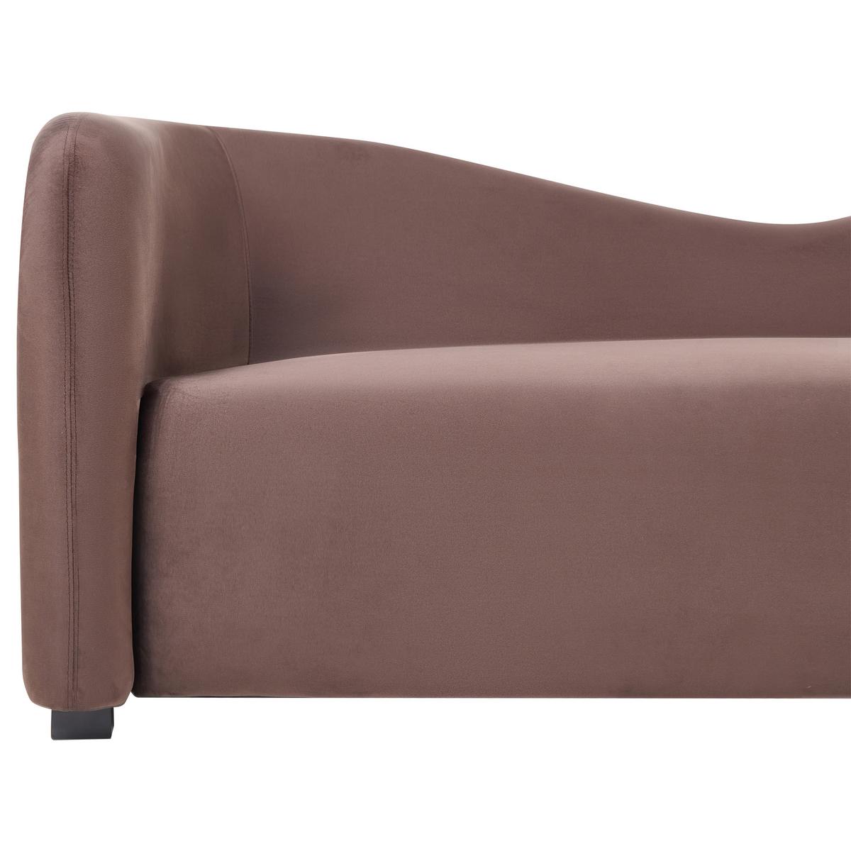 3-SITZER-SOFA Samtstoff Dunkelbraun Veltada - Dunkelbraun, Textil (205/75/90cm) - Beliani