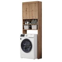 WASCHMASCHINENSCHRANK Asteiche 63 x 187 cm, Waschmaschinenüberbau mit Stauraum - Eichefarben, Holzwerkstoff/Kunststoff (63/187/24cm) - Top.Furn