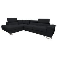 ECKSOFA Cotere Cord, Seite: Links - Schwarz, Holz/Textil (270/202cm) - MIRJAN24