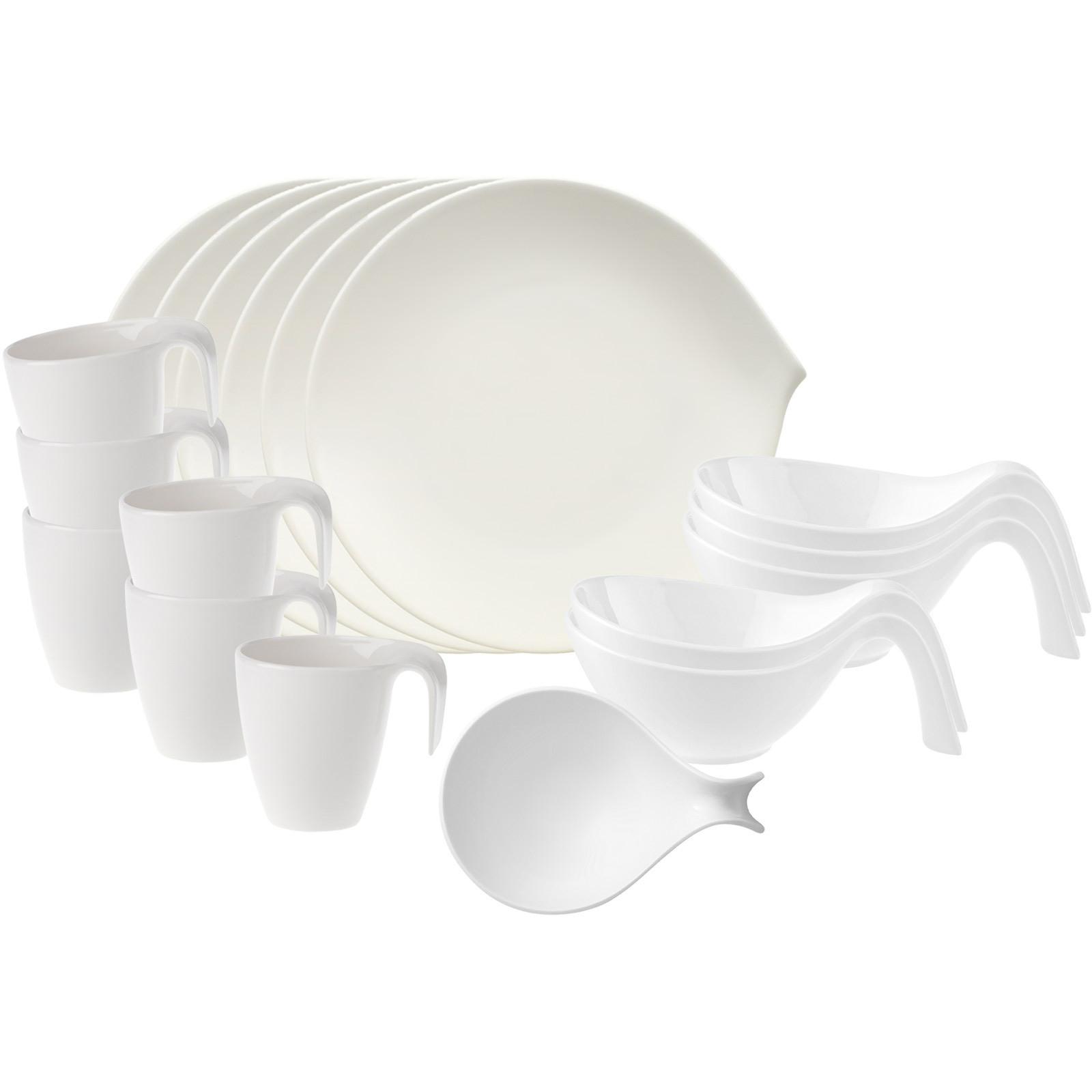 BRUNCH-SET Flow weiß 18-tlg. - Weiß, Keramik (2/2/2cm) - Villeroy & Boch