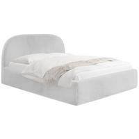 POLSTERBETT Puro mit Bettkasten, Hellgrau Samt 120 x 200 cm – mit Metall-Lattenrost - Birkefarben/Hellgrau, Kunststoff/Textil (120/200cm) - WFL GROUP