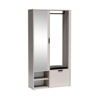 GARDEROBENSCHRANK Limo Plus mit zwei Türen und Sitzpolster kaschmir - Kaschmir, Holzwerkstoff (100/190/33cm) - Beautysofa