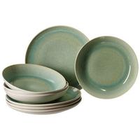 TAFEL-SET Borneo grün 8-tlg. - Grün, Keramik (17/28.5/28.5cm) - Ritzenhoff Breker