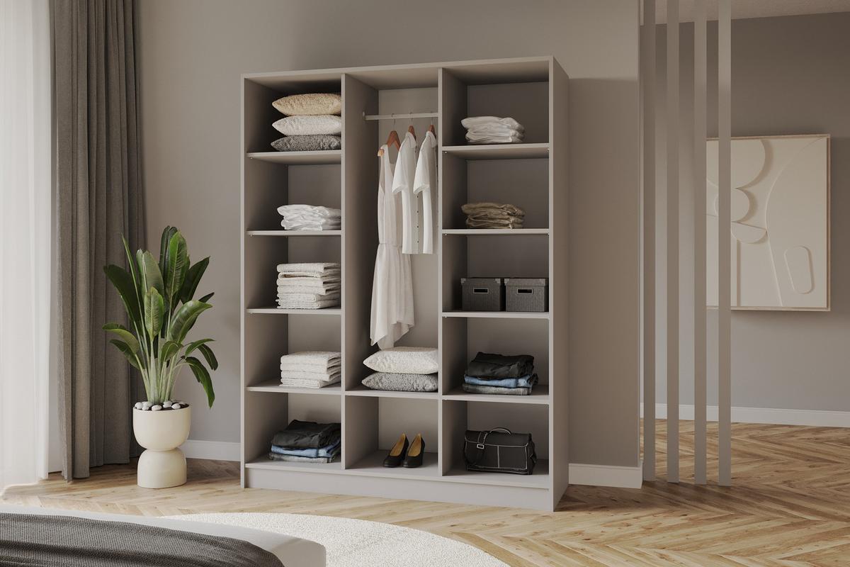 KLEIDERSCHRANK - LESE - 150 - Kaschmir - Kaschmir/Goldfarben, Holzwerkstoff (150/200/51cm) - ALTDECOR