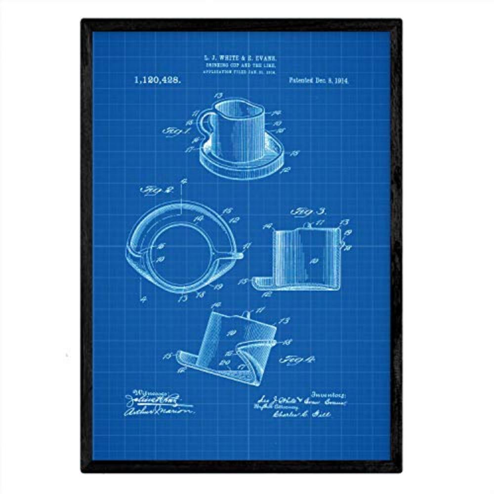POSTER Tasse A3 Schwarzer Rahmen - Schwarz, Papier (29.7/5/42cm) - Nacnic