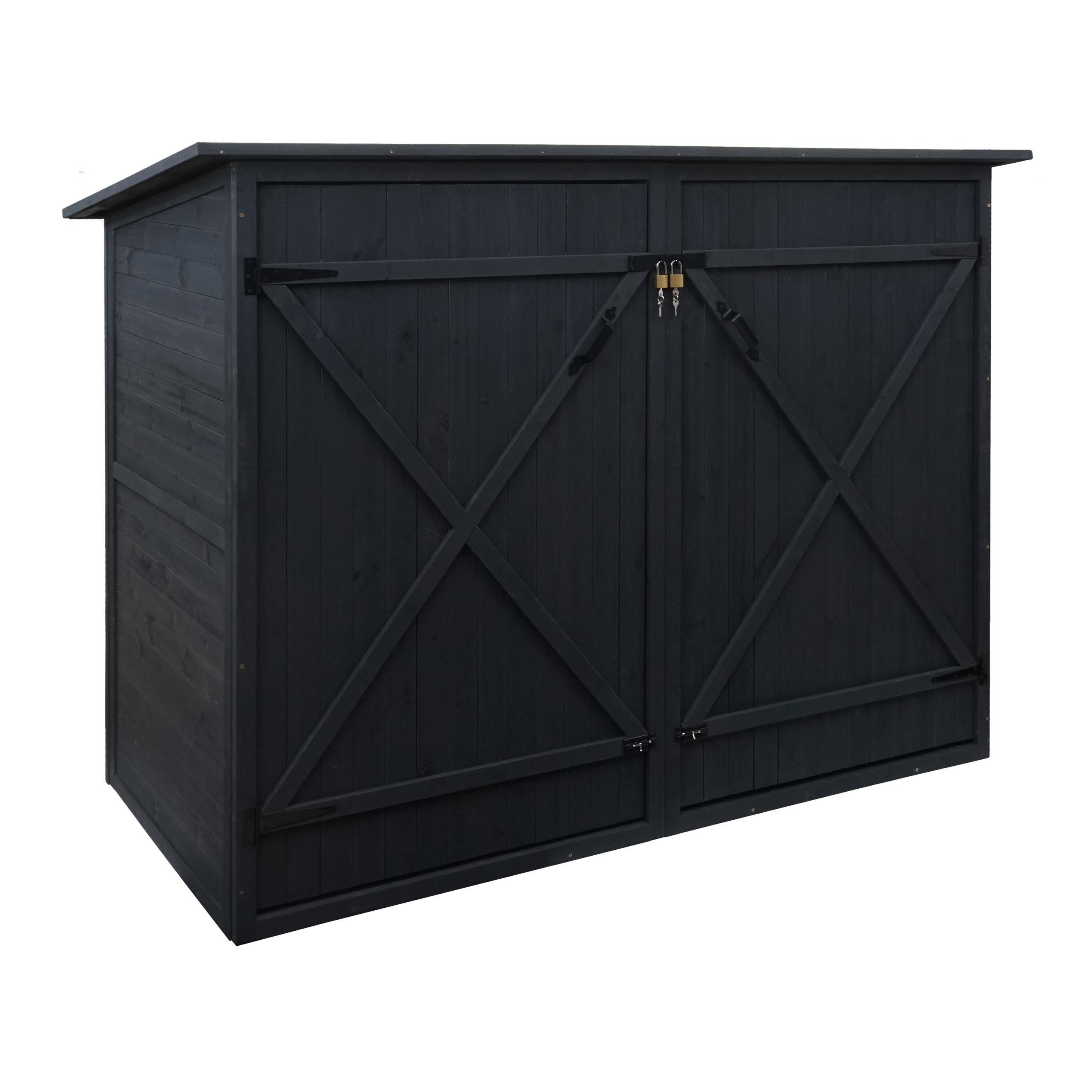 1ER-FAHRRADGARAGE Anthrazit - Anthrazit, Holz (184/152/98cm) - MCW