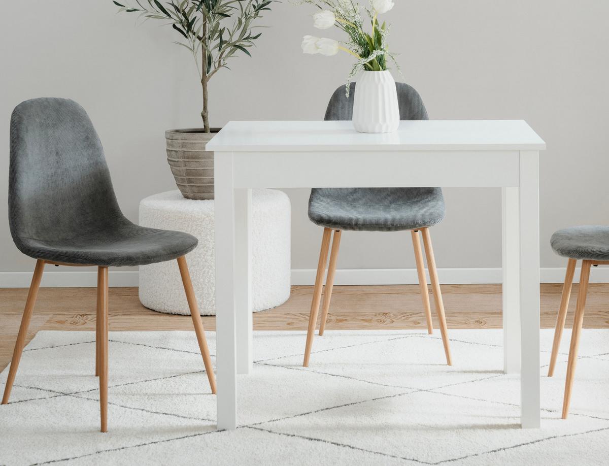 ESSTISCH weiß 90 x 67 cm, Küchentisch in modernem Design - Weiß, Holzwerkstoff/Kunststoff (67/90/76cm) - Furn.Design