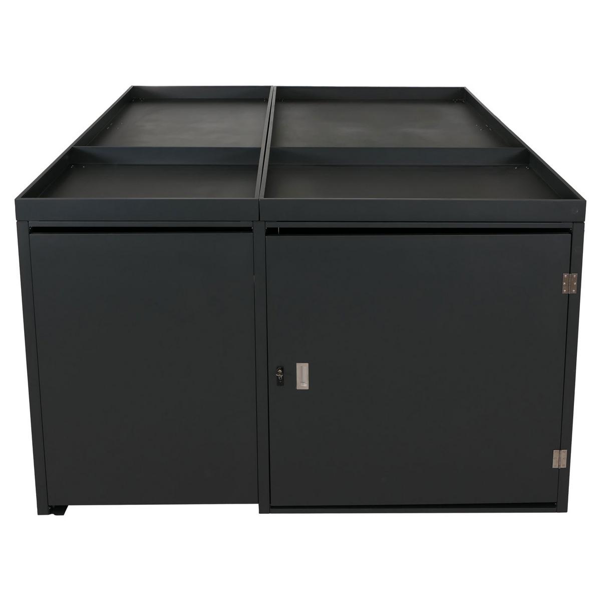 MÜLLTONNENVERKLEIDUNG/RADGARAGE Anthrazit - Anthrazit, Metall (193/130/208cm) - MCW