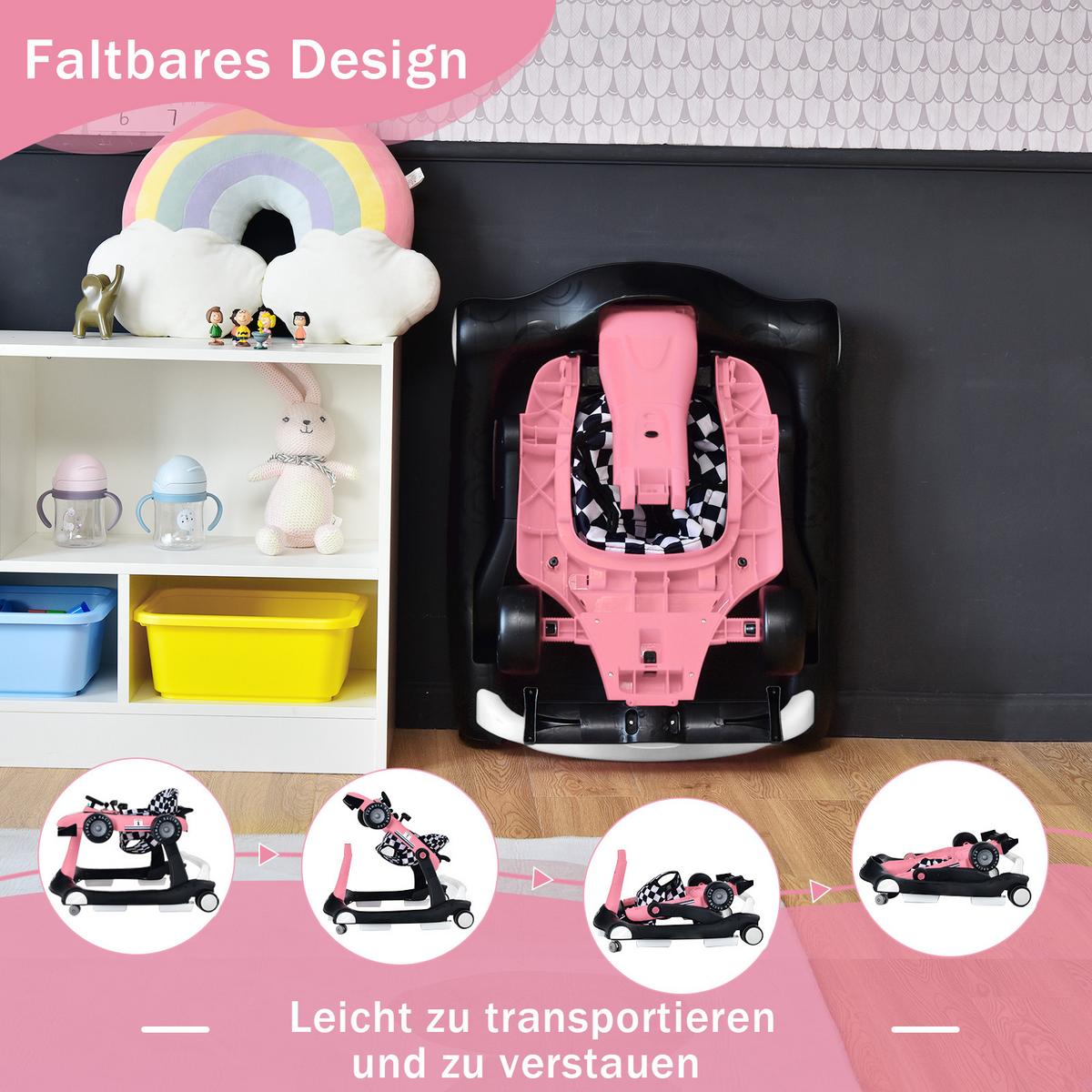LAUFLERNWAGEN Pink - Pink, Kunststoff (73/56/64cm) - COSTWAY