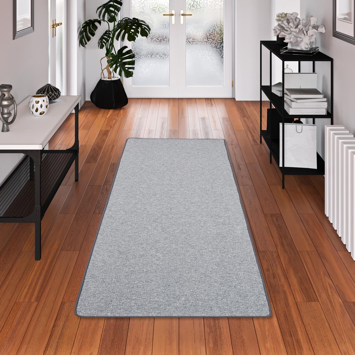 FEINSCHLINGEN VELOUR LÄUFER TEPPICH STRONG - Silberfarben, Textil (80/400cm) - Snapstyle