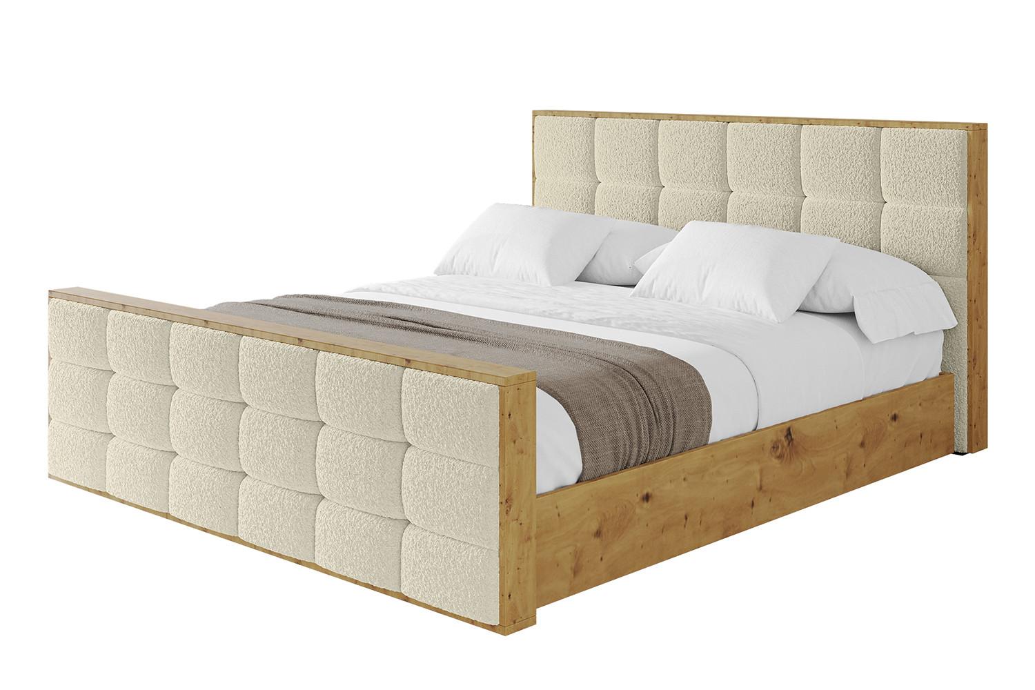 POLSTERBETT mit Bettkasten, Fußteil und Lattenrost, Boxbett ohne Matratze - ENZO2-Z 180x200 Beige - Taupe, Holzwerkstoff/Textil (180/200cm) - ALTDECOR