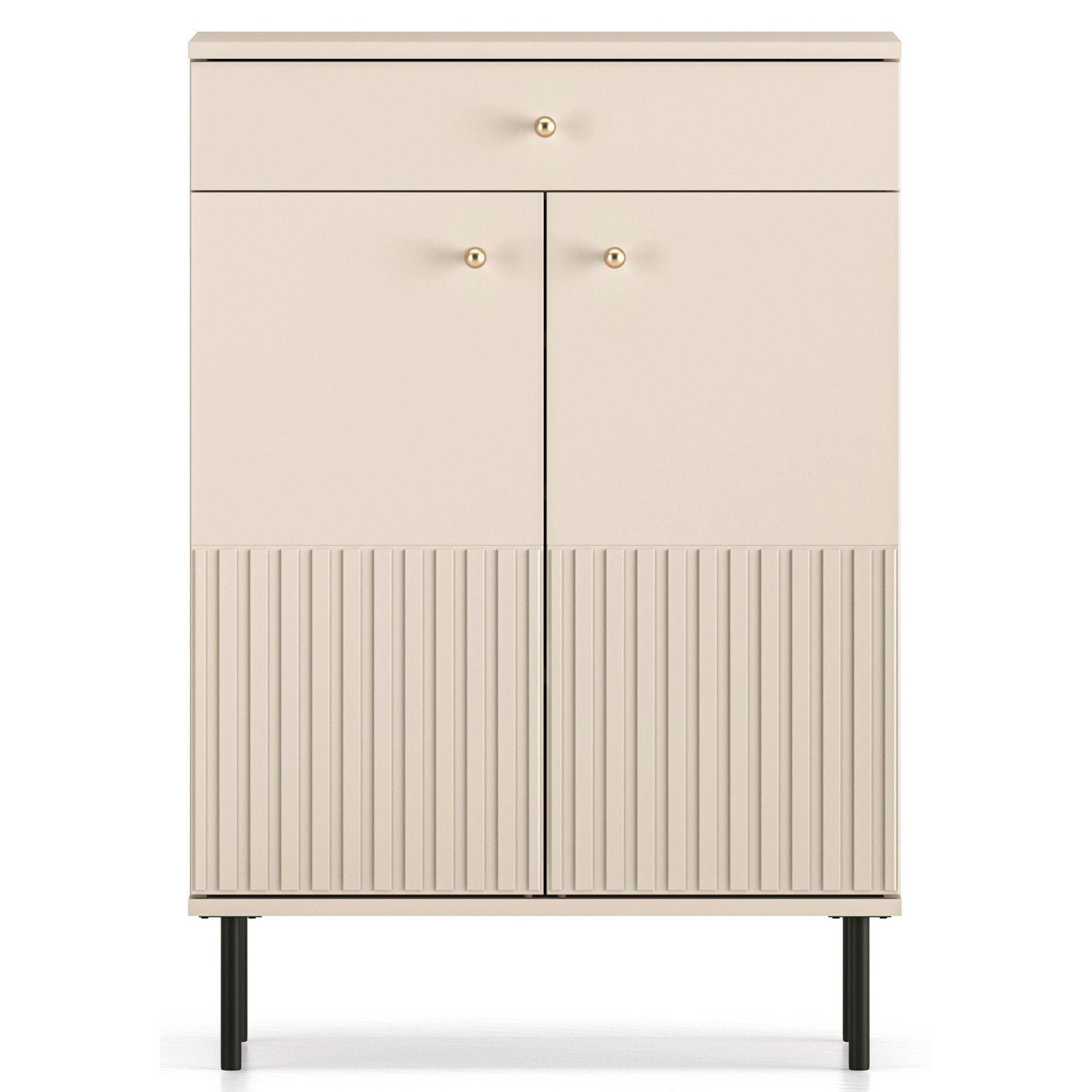 SCHUHSCHRANK Caletto Beige 68 cm - Beige/Goldfarben, Holzwerkstoff/Metall (68/98/34cm) - Selsey
