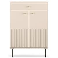 SCHUHSCHRANK Caletto Beige 68 cm - Beige/Goldfarben, Holzwerkstoff/Metall (68/98/34cm) - Selsey