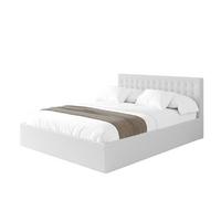 POLSTERBETT mit Bettkasten und Lattenrost, Bett mit Matratze H3/H4 - PARI 160x200 Weiß - Weiß, Holzwerkstoff/Textil (160/200cm) - ALTDECOR