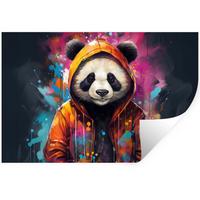 WANDTATTOO Panda - Jacke - Graffiti - Orange Deko Wohnzimmer 60x40 cm - Orange, Kunststoff (60/40/0.1cm) - MuchoWow