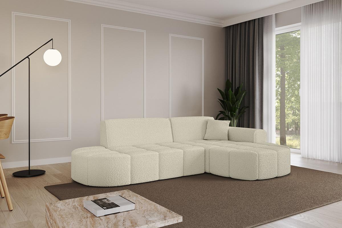 ECKSOFA Ottomane Rechts LIVO-L1 - 252x173x79,5 cm Beige - Beige, Holzwerkstoff/Textil (252/173cm) - ALTDECOR